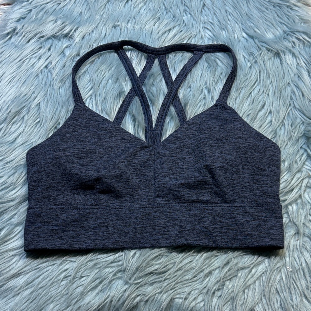 Joylab Heather Blue Strappy Back Sports Bra sz M